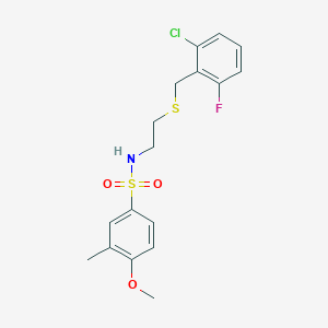 molecular formula C17H19ClFNO3S2 B4569397 N-{2-[(2-chloro-6-fluorobenzyl)sulfanyl]ethyl}-4-methoxy-3-methylbenzenesulfonamide 