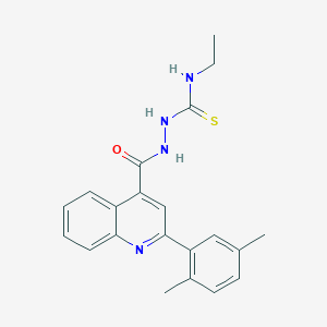 molecular formula C21H22N4OS B456943 2-{[2-(2,5-dimethylphenyl)-4-quinolinyl]carbonyl}-N-ethylhydrazinecarbothioamide 
