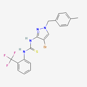 molecular formula C19H16BrF3N4S B4569472 N-[4-bromo-1-(4-methylbenzyl)-1H-pyrazol-3-yl]-N'-[2-(trifluoromethyl)phenyl]thiourea 