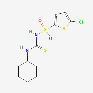 molecular formula C11H15ClN2O2S3 B4569474 1-(5-Chlorothiophen-2-yl)sulfonyl-3-cyclohexylthiourea 