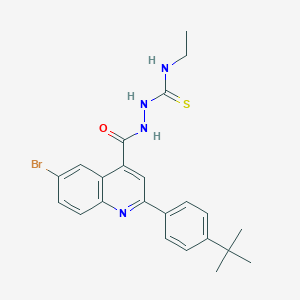 molecular formula C23H25BrN4OS B456948 2-{[6-bromo-2-(4-tert-butylphenyl)-4-quinolinyl]carbonyl}-N-ethylhydrazinecarbothioamide 
