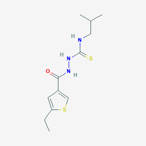 molecular formula C12H19N3OS2 B456949 2-[(5-ethyl-3-thienyl)carbonyl]-N-isobutylhydrazinecarbothioamide 