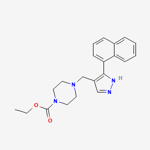 molecular formula C21H24N4O2 B4569533 4-{[3-(1-萘基)-1H-吡唑-4-基]甲基}-1-哌嗪羧酸乙酯 