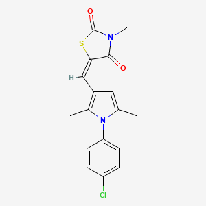 molecular formula C17H15ClN2O2S B4569536 5-{[1-(4-chlorophenyl)-2,5-dimethyl-1H-pyrrol-3-yl]methylene}-3-methyl-1,3-thiazolidine-2,4-dione 