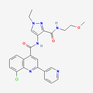 8-chloro-N-(1-ethyl-3-{[(2-methoxyethyl)amino]carbonyl}-1H-pyrazol-4-yl)-2-(3-pyridinyl)-4-quinolinecarboxamide