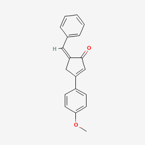 molecular formula C19H16O2 B4569563 (5Z)-5-benzylidene-3-(4-methoxyphenyl)cyclopent-2-en-1-one 