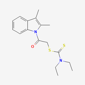 molecular formula C17H22N2OS2 B4569572 2-(2,3-二甲基-1H-吲哚-1-基)-2-氧代乙基二乙基二硫代氨基甲酸酯 