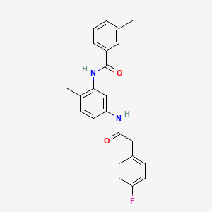 molecular formula C23H21FN2O2 B4569581 N-(5-{[(4-fluorophenyl)acetyl]amino}-2-methylphenyl)-3-methylbenzamide 