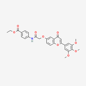 molecular formula C29H27NO9 B4569585 ethyl 4-[({[4-oxo-2-(3,4,5-trimethoxyphenyl)-4H-chromen-6-yl]oxy}acetyl)amino]benzoate 