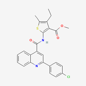 molecular formula C25H21ClN2O3S B4569586 methyl 2-({[2-(4-chlorophenyl)-4-quinolinyl]carbonyl}amino)-4-ethyl-5-methyl-3-thiophenecarboxylate 