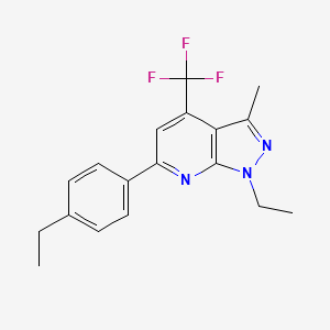 molecular formula C18H18F3N3 B4569594 1-乙基-6-(4-乙基苯基)-3-甲基-4-(三氟甲基)-1H-吡唑并[3,4-b]吡啶 