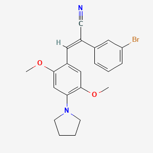 2-(3-bromophenyl)-3-[2,5-dimethoxy-4-(1-pyrrolidinyl)phenyl]acrylonitrile