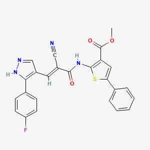 molecular formula C25H17FN4O3S B4569603 methyl 2-({2-cyano-3-[3-(4-fluorophenyl)-1H-pyrazol-4-yl]acryloyl}amino)-5-phenyl-3-thiophenecarboxylate 