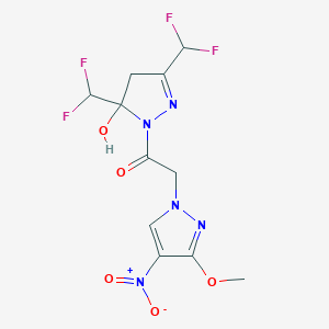 3,5-bis(difluoromethyl)-1-({4-nitro-3-methoxy-1H-pyrazol-1-yl}acetyl)-4,5-dihydro-1H-pyrazol-5-ol