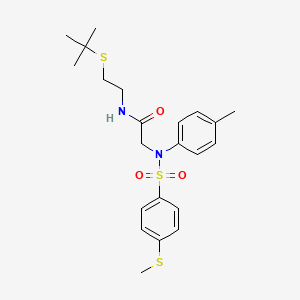 molecular formula C22H30N2O3S3 B4569651 N-[2-(tert-butylsulfanyl)ethyl]-N~2~-(4-methylphenyl)-N~2~-{[4-(methylsulfanyl)phenyl]sulfonyl}glycinamide 