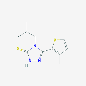 molecular formula C11H15N3S2 B456966 4-isobutyl-5-(3-methyl-2-thienyl)-4H-1,2,4-triazol-3-yl hydrosulfide 