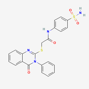 2-[(4-oxo-3-phenyl-3,4-dihydroquinazolin-2-yl)sulfanyl]-N-(4-sulfamoylphenyl)acetamide