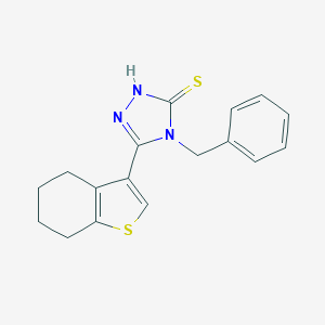 molecular formula C17H17N3S2 B456971 4-benzyl-5-(4,5,6,7-tetrahydro-1-benzothien-3-yl)-4H-1,2,4-triazol-3-yl hydrosulfide 