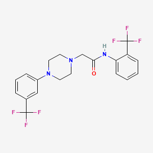 molecular formula C20H19F6N3O B4569716 N-[2-(trifluoromethyl)phenyl]-2-{4-[3-(trifluoromethyl)phenyl]-1-piperazinyl}acetamide 