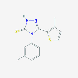 molecular formula C14H13N3S2 B456976 4-(3-methylphenyl)-5-(3-methylthiophen-2-yl)-4H-1,2,4-triazole-3-thiol 