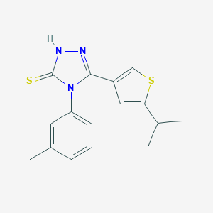 molecular formula C16H17N3S2 B456977 4-(3-methylphenyl)-3-(5-propan-2-yl-3-thiophenyl)-1H-1,2,4-triazole-5-thione 