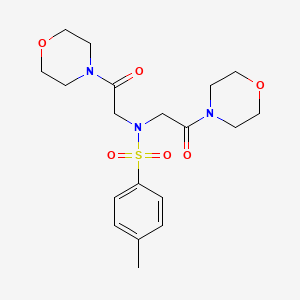 molecular formula C19H27N3O6S B4569782 4-methyl-N,N-bis[2-(4-morpholinyl)-2-oxoethyl]benzenesulfonamide 