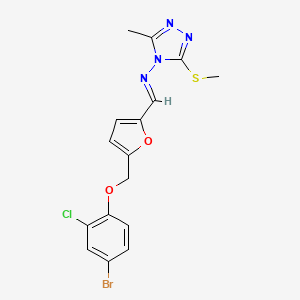 molecular formula C16H14BrClN4O2S B4569785 N-({5-[(4-溴-2-氯苯氧基)甲基]-2-呋喃基}亚甲基)-3-甲基-5-(甲硫基)-4H-1,2,4-三唑-4-胺 