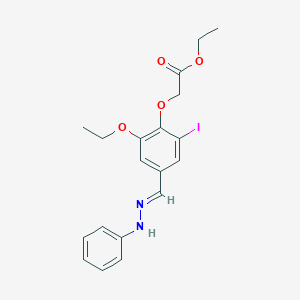 ETHYL 2-(2-ETHOXY-6-IODO-4-{[(E)-2-PHENYLHYDRAZONO]METHYL}PHENOXY)ACETATE