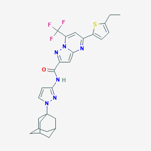 molecular formula C27H27F3N6OS B456982 N-[1-(1-adamantyl)-1H-pyrazol-3-yl]-5-(5-ethyl-2-thienyl)-7-(trifluoromethyl)pyrazolo[1,5-a]pyrimidine-2-carboxamide 