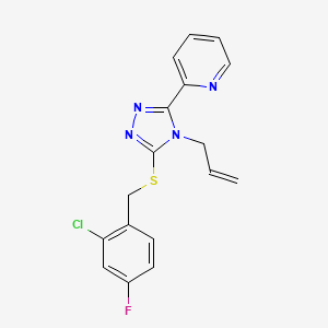 molecular formula C17H14ClFN4S B4569825 2-{4-ALLYL-5-[(2-CHLORO-4-FLUOROBENZYL)SULFANYL]-4H-1,2,4-TRIAZOL-3-YL}PYRIDINE 