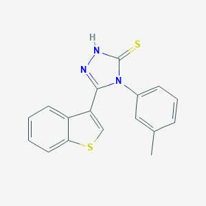 molecular formula C17H13N3S2 B456983 5-(1-benzothien-3-yl)-4-(3-methylphenyl)-4H-1,2,4-triazol-3-yl hydrosulfide 