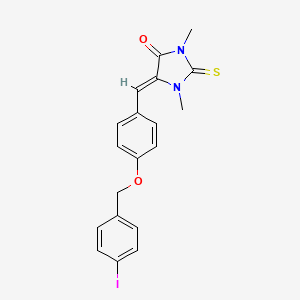 molecular formula C19H17IN2O2S B4569844 5-{4-[(4-iodobenzyl)oxy]benzylidene}-1,3-dimethyl-2-thioxo-4-imidazolidinone 