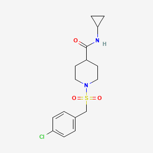 molecular formula C16H21ClN2O3S B4569855 1-[(4-CHLOROPHENYL)METHANESULFONYL]-N-CYCLOPROPYLPIPERIDINE-4-CARBOXAMIDE 