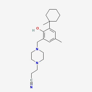 molecular formula C22H33N3O B4569856 3-(4-{[2-HYDROXY-5-METHYL-3-(1-METHYLCYCLOHEXYL)PHENYL]METHYL}PIPERAZIN-1-YL)PROPANENITRILE 