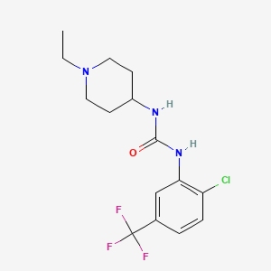 molecular formula C15H19ClF3N3O B4569869 N-[2-CHLORO-5-(TRIFLUOROMETHYL)PHENYL]-N'-(1-ETHYL-4-PIPERIDYL)UREA 