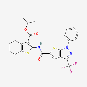 isopropyl 2-({[1-phenyl-3-(trifluoromethyl)-1H-thieno[2,3-c]pyrazol-5-yl]carbonyl}amino)-4,5,6,7-tetrahydro-1-benzothiophene-3-carboxylate