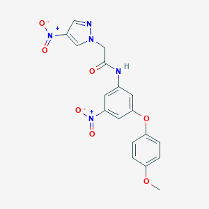 N-[3-(4-methoxyphenoxy)-5-nitrophenyl]-2-(4-nitro-1H-pyrazol-1-yl)acetamide