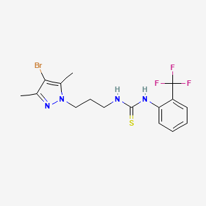 molecular formula C16H18BrF3N4S B4569931 N-[3-(4-bromo-3,5-dimethyl-1H-pyrazol-1-yl)propyl]-N'-[2-(trifluoromethyl)phenyl]thiourea 