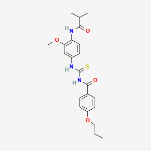 molecular formula C22H27N3O4S B4569933 N-({[4-(isobutyrylamino)-3-methoxyphenyl]amino}carbonothioyl)-4-propoxybenzamide 