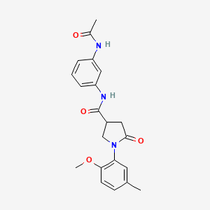 N-[3-(acetylamino)phenyl]-1-(2-methoxy-5-methylphenyl)-5-oxopyrrolidine-3-carboxamide