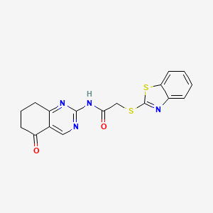 2-(1,3-benzothiazol-2-ylsulfanyl)-N-(5-oxo-5,6,7,8-tetrahydroquinazolin-2-yl)acetamide