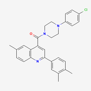 4-{[4-(4-chlorophenyl)-1-piperazinyl]carbonyl}-2-(3,4-dimethylphenyl)-6-methylquinoline