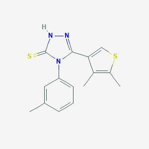 molecular formula C15H15N3S2 B457001 5-(4,5-dimethyl-3-thienyl)-4-(3-methylphenyl)-4H-1,2,4-triazole-3-thiol 