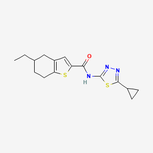 molecular formula C16H19N3OS2 B4570021 N-(5-环丙基-1,3,4-噻二唑-2-基)-5-乙基-4,5,6,7-四氢-1-苯并噻吩-2-甲酰胺 