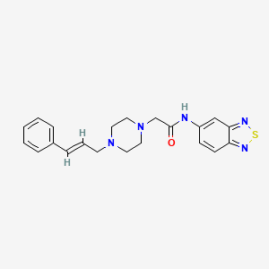 molecular formula C21H23N5OS B4570036 N-2,1,3-苯并噻二唑-5-基-2-[4-(3-苯基-2-丙烯-1-基)-1-哌嗪基]乙酰胺 