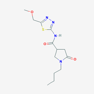 molecular formula C13H20N4O3S B4570068 1-butyl-N-[5-(methoxymethyl)-1,3,4-thiadiazol-2-yl]-5-oxopyrrolidine-3-carboxamide 