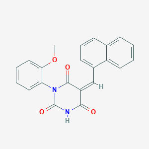 molecular formula C22H16N2O4 B4570079 (5Z)-1-(2-methoxyphenyl)-5-(naphthalen-1-ylmethylidene)-1,3-diazinane-2,4,6-trione 