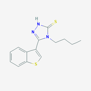 molecular formula C14H15N3S2 B457009 5-(1-benzothien-3-yl)-4-butyl-4H-1,2,4-triazol-3-yl hydrosulfide 
