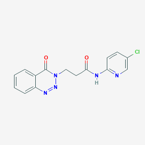 molecular formula C15H12ClN5O2 B4570090 N~1~-(5-chloro-2-pyridyl)-3-[4-oxo-1,2,3-benzotriazin-3(4H)-yl]propanamide 