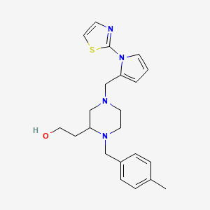 2-(1-(4-methylbenzyl)-4-{[1-(1,3-thiazol-2-yl)-1H-pyrrol-2-yl]methyl}-2-piperazinyl)ethanol